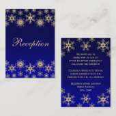 Blue, Gold Glitter LOOK Snowflakes Enclosure Kaart (Voorkant / Achterkant)