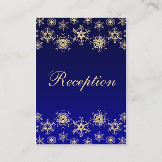 Blue, Gold Glitter LOOK Snowflakes Enclosure Kaart (Voorkant)