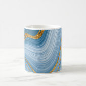 Blue Gold Glitter Marble Elegant Abstract Koffiemok (Center)