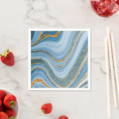 Blue Gold Glitter Marble Elegant Abstract Servet (Insitu)