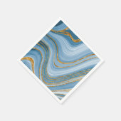 Blue Gold Glitter Marble Elegant Abstract Servet (Hoek)