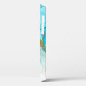 Blue Gold Glitter Marble Personalized Hoesje (Achterkant / Links)