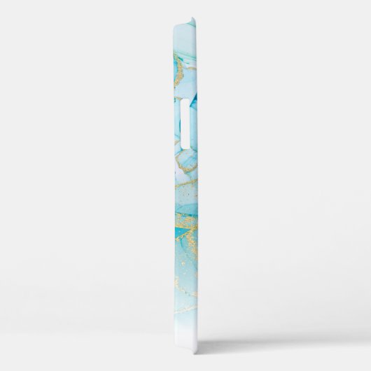 Blue Gold Glitter Marble Personalized Hoesje (Achterkant / Rechts)