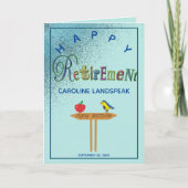 Blue Gold Glitter Rain Happy Kaart (Voorkant)