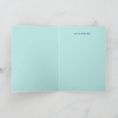 Blue Gold Glitter Rain Happy Kaart (Binnen)