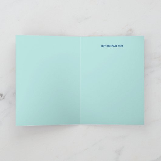 Blue Gold Glitter Rain Happy Kaart (Binnen)