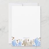 Blue Gold Glitter Seashells Zee Beach Baby shower Kaart (Achterkant)