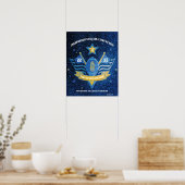 Blue & Gold Glitter Sports Football Championship Poster (Keuken)