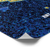 Blue & Gold Glitter Sports Football Championship Poster (Hoek)