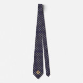 Blue Gold Golf Ball Icon Necktie Stropdas (Voorkant)