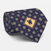 Blue Gold Golf Ball Icon Necktie Stropdas (Opgerold)