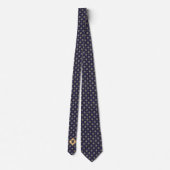 Blue Gold Golf Ball Icon Necktie Stropdas (Achterkant)