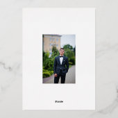 Blue Gold Graduation Cap & Tassel Folie Invitation Folie Uitnodiging (Achterkant)