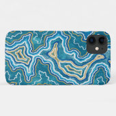 Blue Gold Graphic Agate Case-Mate iPhone Case (Achterkant (horizontaal))