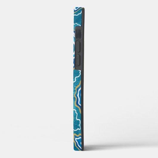 Blue Gold Graphic Agate Case-Mate iPhone Case (Achterkant / Links)