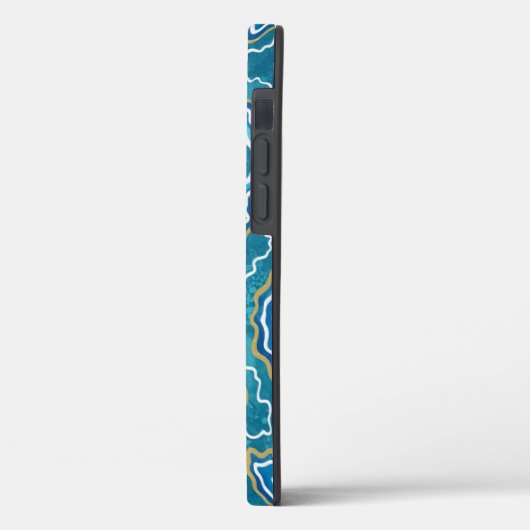 Blue Gold Graphic Agate Case-Mate iPhone Case (Achterkant / Links)