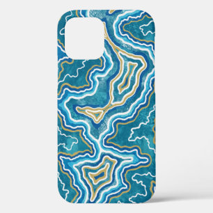 Blue Gold Graphic Agate Case-Mate iPhone Case