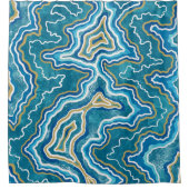 Blue Gold Graphic Agate Douchegordijn (Voorkant)