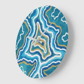 Blue Gold Graphic Agate Grote Klok (Hoek)