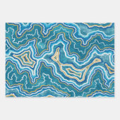 Blue Gold Graphic Agate Inpakpapier Vel (Voorkant 2)