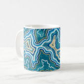 Blue Gold Graphic Agate Koffiemok (Voorkant links)