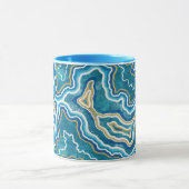 Blue Gold Graphic Agate Mok (Midden)