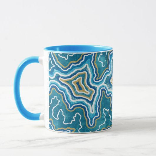 Blue Gold Graphic Agate Mok (Links)