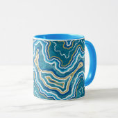 Blue Gold Graphic Agate Mok (Voorkant rechts)