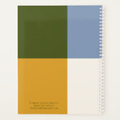 Blue Gold Green Bold Year Color Block Planner (Achterkant)