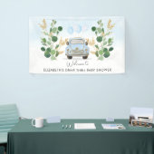 Blue Gold Greenery Drive by Baby shower Welkom Spandoek (Beurs)