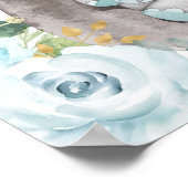 Blue Gold Greenery Elephant Wild One Baby Welcome Poster (Hoek)