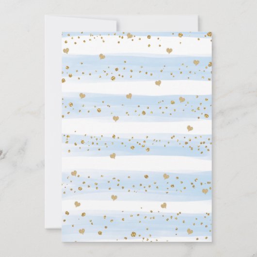 Blue Gold Greenery Woodland drive by Baby shower Kaart (Achterkant)