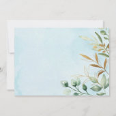 Blue Gold Greenery Woodland Wild One 1e verjaardag Kaart (Achterkant)