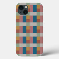 Blue Gold Grey Green Terracotta Color Block