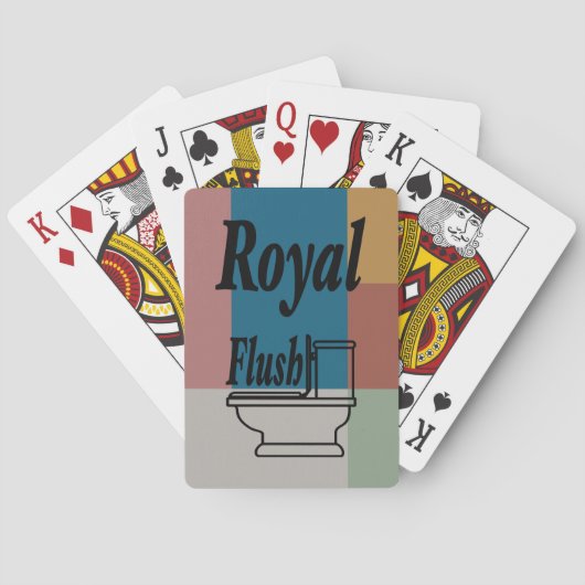 Blue Gold Grey Green Terracotta Color Block Pokerkaarten (Achterkant)