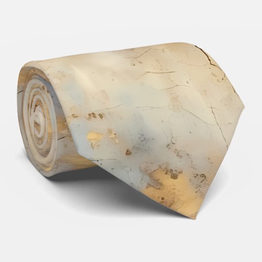 Blue Gold Grunge Pattern Stropdas (Opgerold)