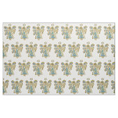 Blue Gold Guardian Angel Art Fabric Material Stof (Fat Quarter)