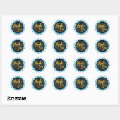 Blue Gold Hartelijk dank Ronde Sticker (Vel)