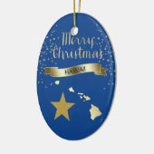 Blue Gold Hawaii Star Keramisch Ornament (Links)