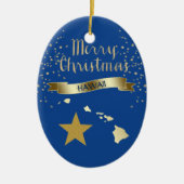 Blue Gold Hawaii Star Keramisch Ornament (Voorkant)