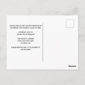 Blue Gold High School Reunion Custom Party Invitat Briefkaart (Achterkant)