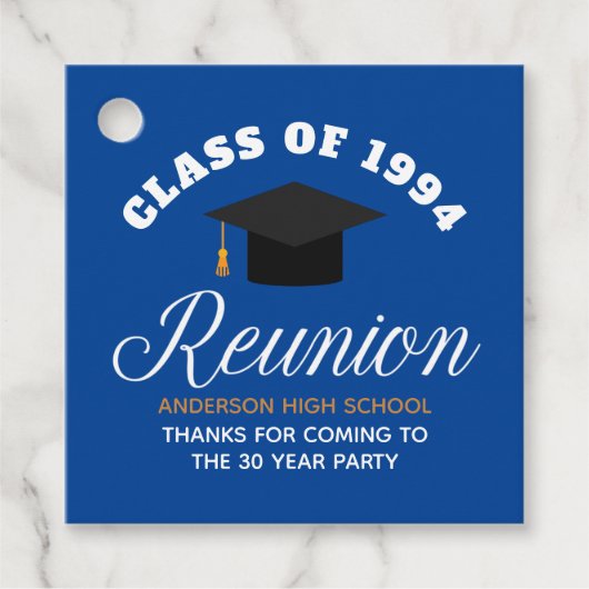 Blue Gold High School Reunion - Gepersonaliseerde  Bedankjes Labels (Voorkant)
