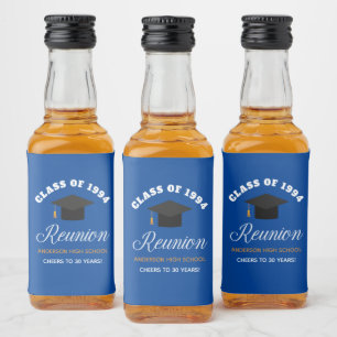 Blue Gold High School Reunion - Gepersonaliseerde Likeurfles Etiket