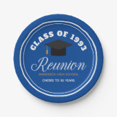 Blue Gold High School Reunion - Gepersonaliseerde Papieren Bordje (Voorkant)