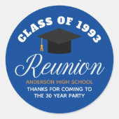 Blue Gold High School Reunion - Gepersonaliseerde  Ronde Sticker (Voorkant)