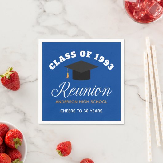 Blue Gold High School Reunion - Gepersonaliseerde  Servet (Insitu)