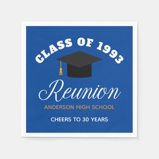 Blue Gold High School Reunion - Gepersonaliseerde  Servet (Voorkant)