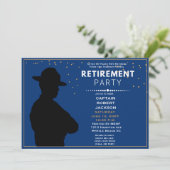 Blue Gold Highway Patrol Retirement Party Invita Kaart (Staand voorkant)
