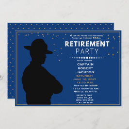 Blue Gold Highway Patrol Retirement Party Invita Kaart