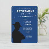 Blue Gold Highway Patrol Retirement Party Invita Kaart (Staand voorkant)